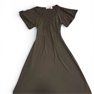 DKNY Charcoal Midi Dress Olive Green